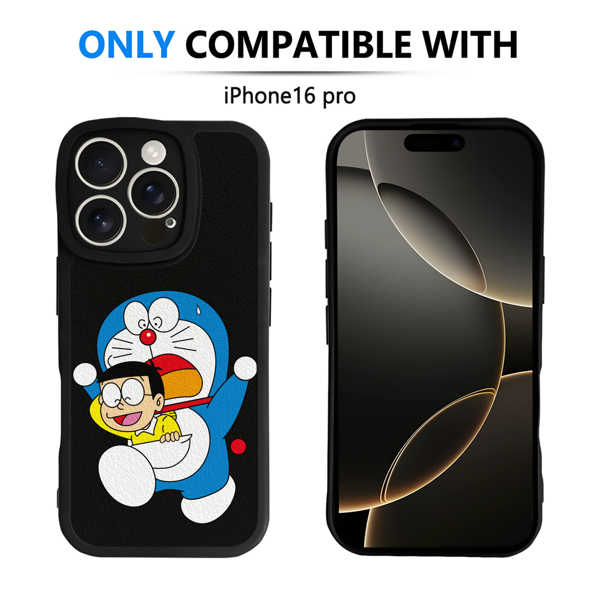 （画像用） ドラえもん Doraemon 【iPhone 16シリーズ対応】シリコンスマホケース（レザー調） 材質：シリコン